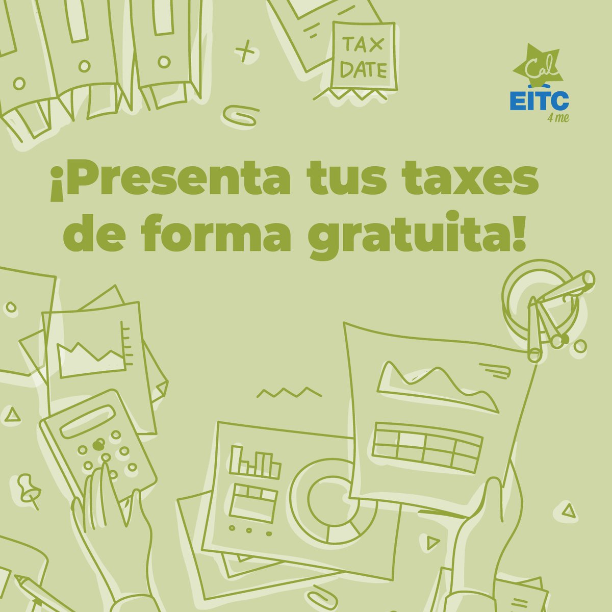 La temporada de taxes está en plena marcha, pero no es necesario estresarse. Puedes obtener ayuda fácilmente para presentar tus taxes o presentarlos en línea por tu cuenta de forma gratuita. Visita caleitc4me.org/es/declare-sus…