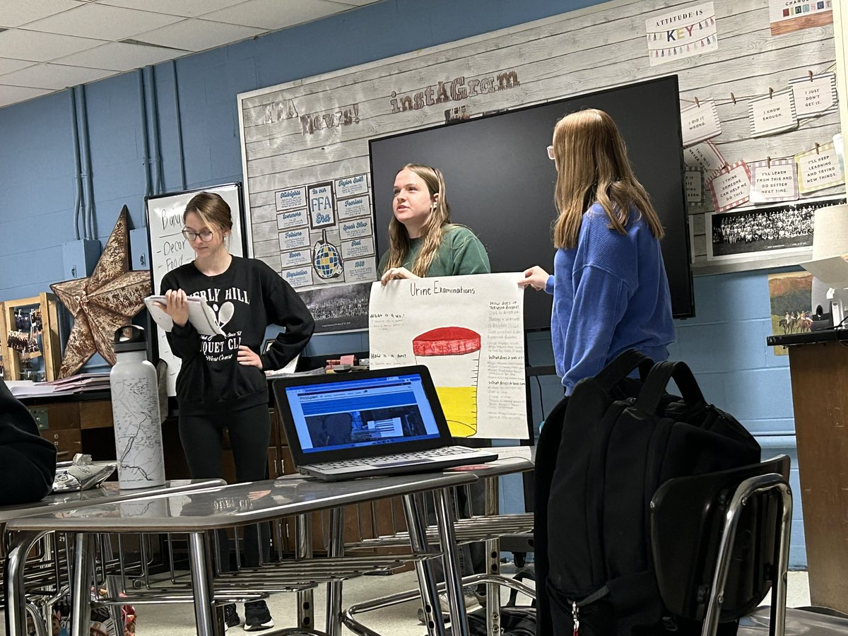 acouttashaw's tweet photo. Today was a fun and busy day in Vet Science! Students have been researching lab procedures and today they taught their classmates about their lab procedure! Then, we completed a simulated urinalysis lab and analyzed our data! @RuCoCTE @RiverdaleHighTN https://t.co/cxuLYxee51