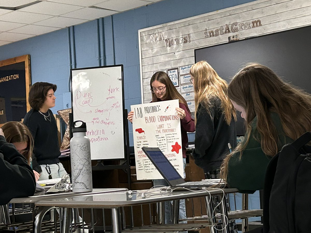 acouttashaw's tweet photo. Today was a fun and busy day in Vet Science! Students have been researching lab procedures and today they taught their classmates about their lab procedure! Then, we completed a simulated urinalysis lab and analyzed our data! @RuCoCTE @RiverdaleHighTN https://t.co/cxuLYxee51