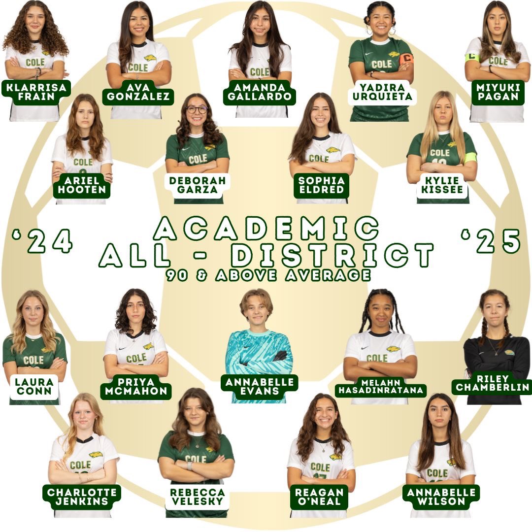 Academic All-District 🔥

18 of our Lady Cougars maintain a 90 or above GPA to earn this honor! 📚✏️