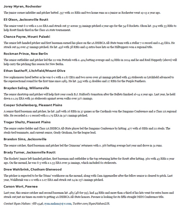 Nathan Matoush, Hillsboro:
The 6-foot-3 senior lefty went 2-3 with a 0.66 ERA a year ago and struck out 94 across 42⅔ innings. The Hiltoppers have a lot of youth, but the Dartmouth-bound Matoush should help the offense as well (.393 and tied the team lead with 18 RBIs last year)