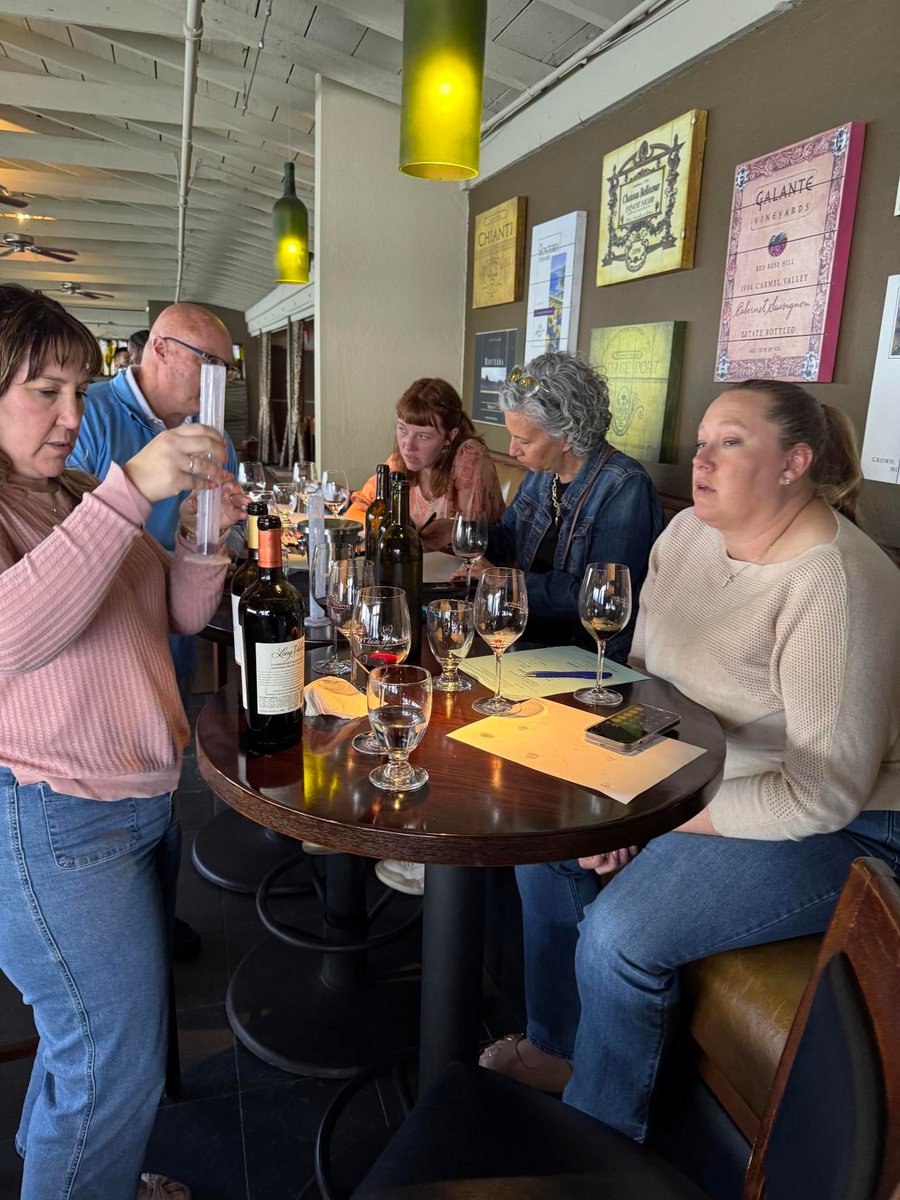 assoc_west's tweet photo. 🍷 Preconference fun at the Meritage Mission Impossible event! Teams blended creativity with a little friendly competition, crafting their own Bordeaux blends, designing labels, and even devising an impromptu promotional campaign. Cheers to ELEVATE 2025! https://t.co/213EjS36GX