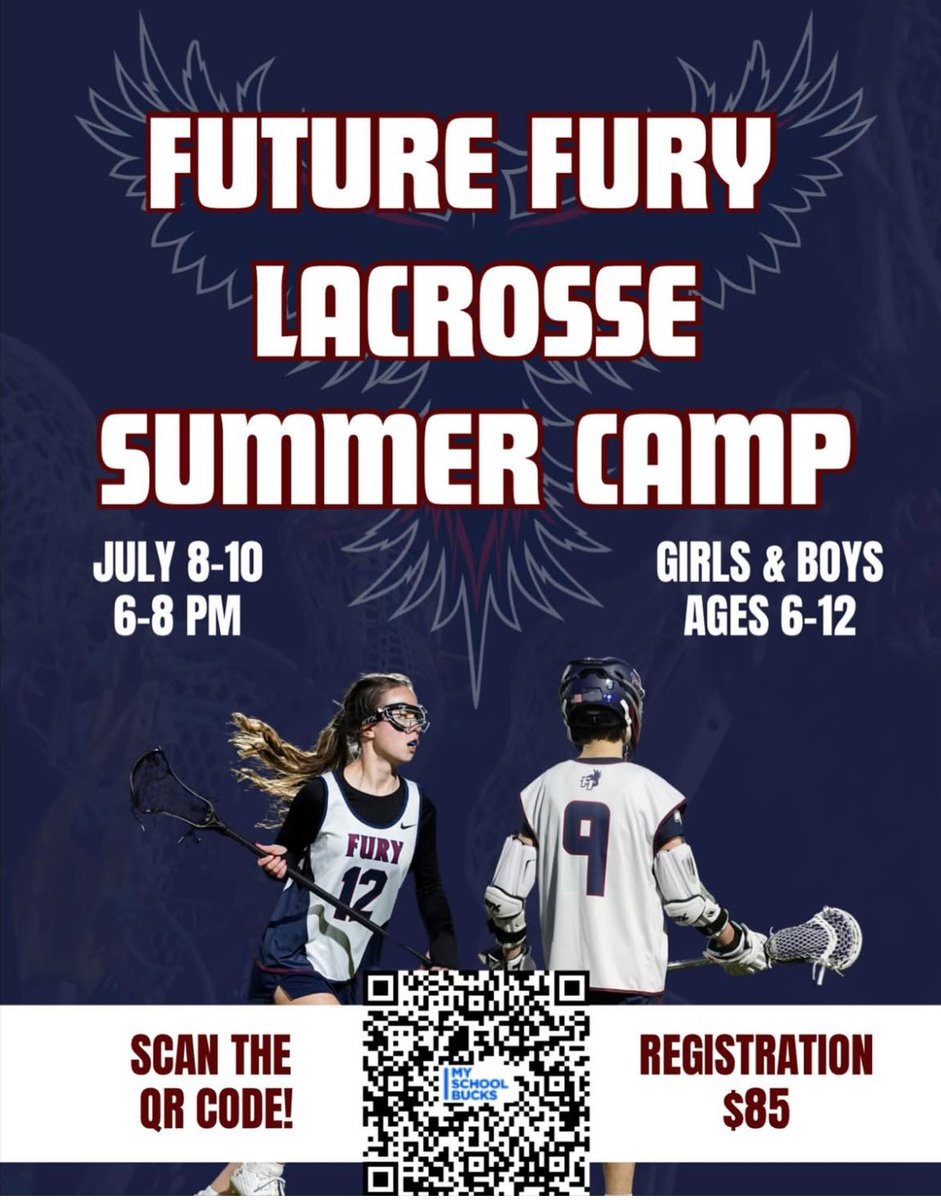 FuryBoosters's tweet photo. Future Fury Lacrosse Camp registration is now open!  If you have questions - reach out to Coach Anderson at wanderson@greenville.k12.sc.us or Coach Roberson at sroberson@greenville.k12.sc.us
Register Here: https://t.co/wKh4zk3rEA #FutureFury 🥍 https://t.co/NednaMjtLJ