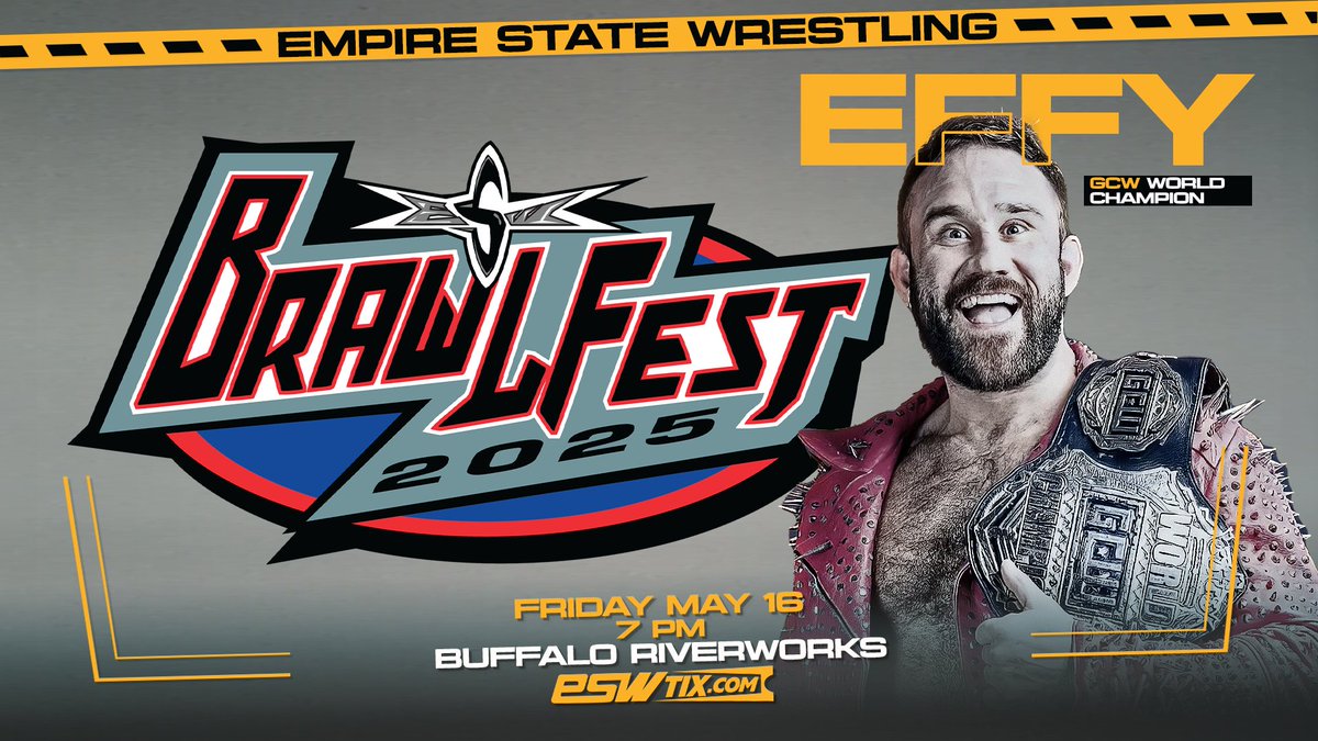 This. Is. Effy.

Join us May 16th at RiverWorks for #ESWBrawlfest 2025, featuring the debut of the GCW World Champ!

🎫 ESWTIX.com
ℹ️ facebook.com/events/1018127…