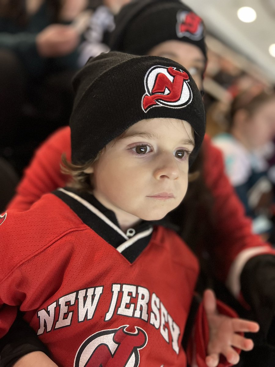 jerseylaur's tweet photo. Charlie’s 1st @NJDevils game! Let’s do devils! #njdevils #prupics https://t.co/ume94m2WiD
