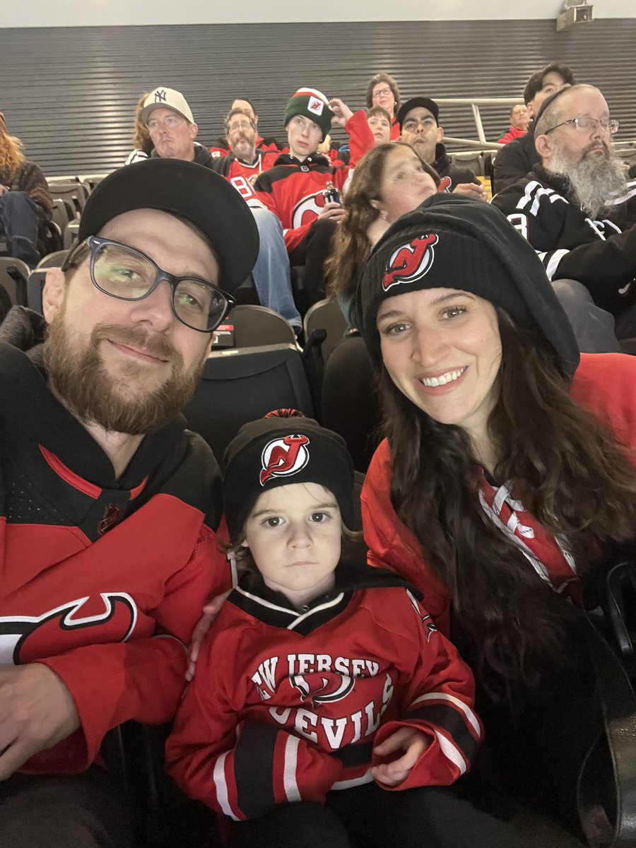 jerseylaur's tweet photo. Charlie’s 1st @NJDevils game! Let’s do devils! #njdevils #prupics https://t.co/ume94m2WiD