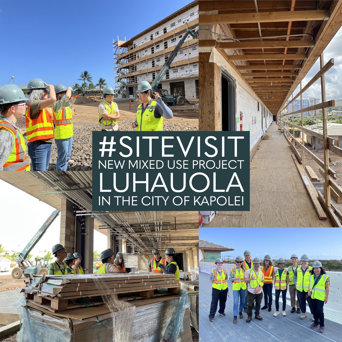 MasonArch's tweet photo. #SiteVisit: MASON team toured the Luhauola project in Kapolei, a new sustainable mixed use building, expected to be completed in Aug 2025.

#Mason #newconstruction #architecture #kapolei #masonarchitects #sustainabledesign #affordablehousing #mixedusebuilding #Luhauola https://t.co/TO0QC3pM7u