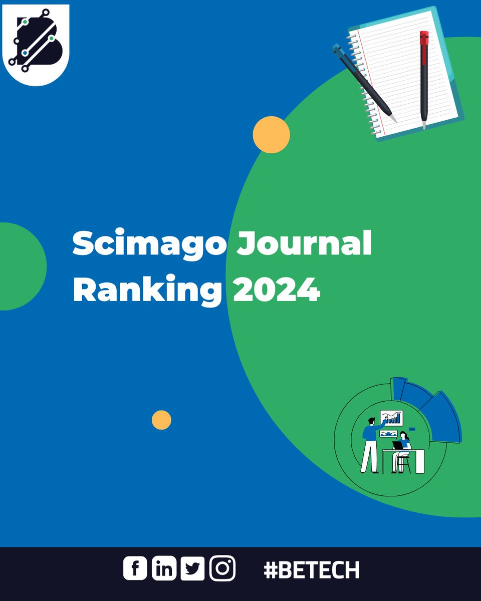 BE_T3ch's tweet photo. 📊 ¡Ya está disponible el nuevo SCImago Journal Rank!

El SCImago Journal Rank (SJR) es una de las clasificaciones más importantes del mundo académico, ya que organiza las revistas científicas por cuartiles, según su impacto e influencia.

#betech #ComunidadBETech https://t.co/LpNTlNrYoI