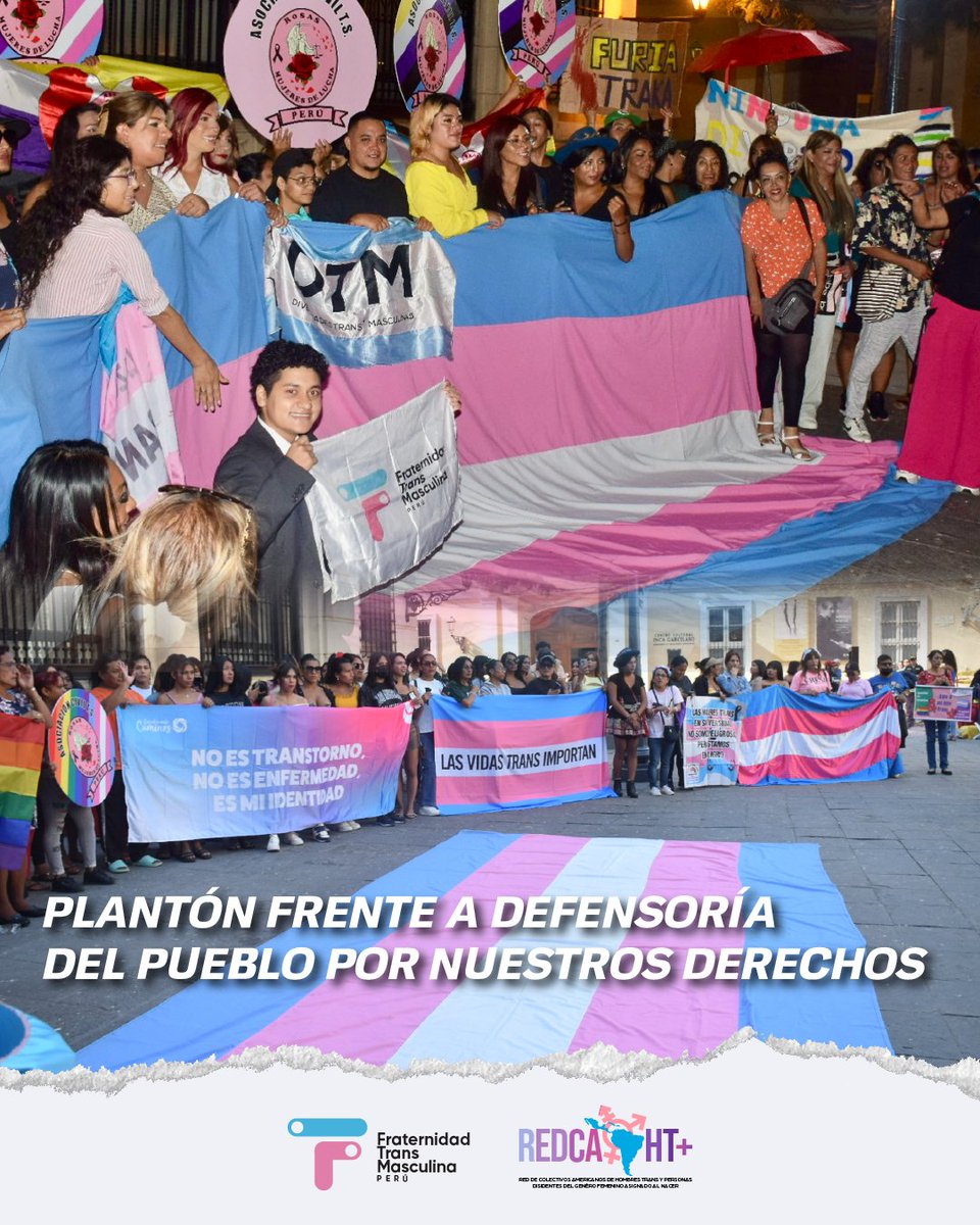 ftmpe's tweet photo. Ayer 7 de abril alzamos la voz frente a la Defensoría del Pueblo contra la ley que prohíbe usar los baños según nuestra identidad de género ⚧️🏳️‍⚧️
Nuestro compa Isaac participó en el diálogo con el Defensor del Pueblo y luego en el plantón.
¡Seguimos en resistencia! ✊🏳️‍⚧️ https://t.co/t1mANgnSOh
