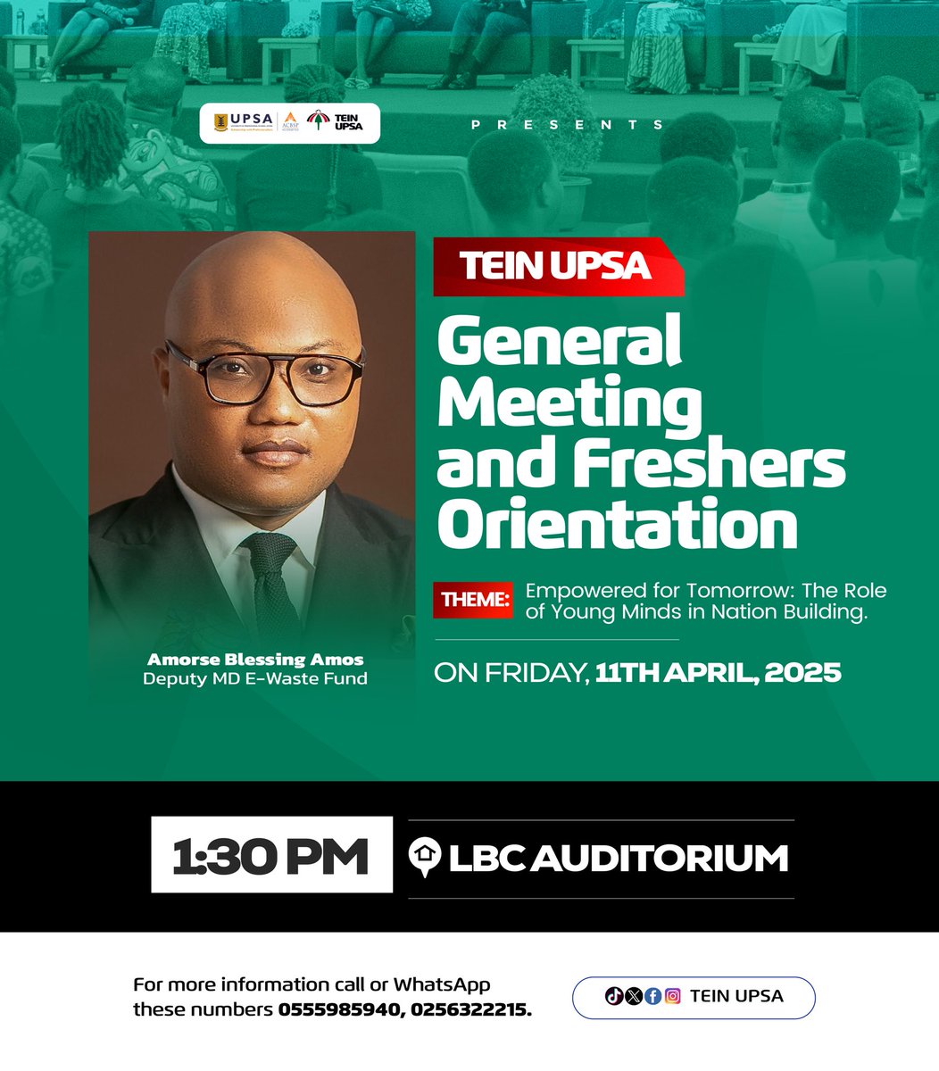 tein_upsa1's tweet photo. Amorse Blessing Amos, Deputy Managing Director of the E-Waste Fund, will be joining us for the program this Friday…. https://t.co/VTP7WKzBz0