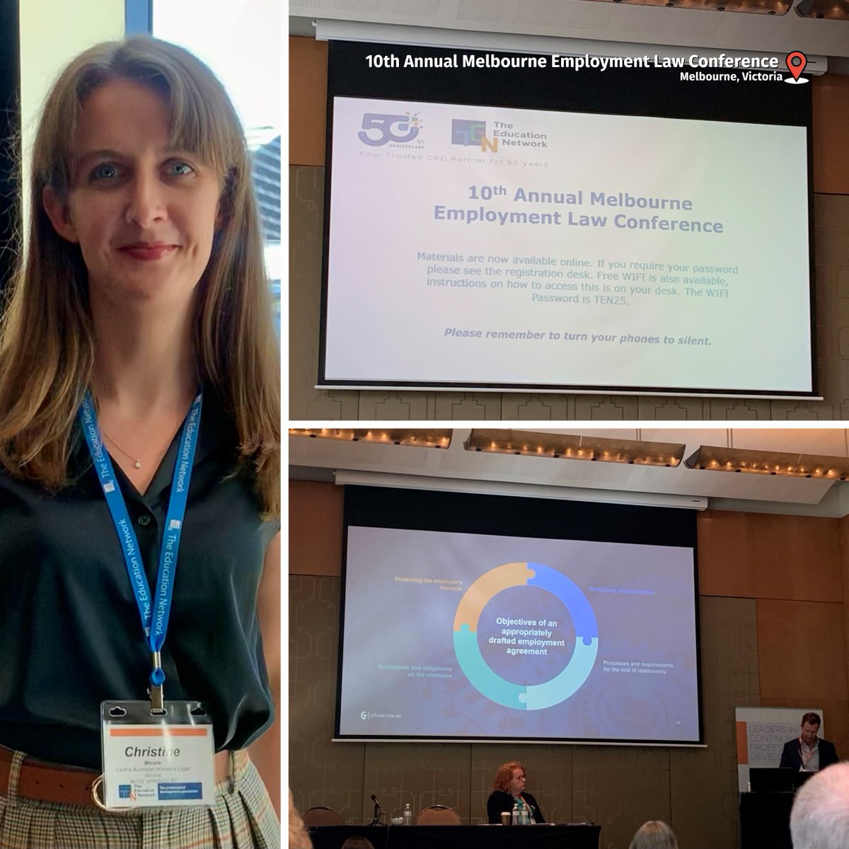 cawls_nt's tweet photo. 📍 @cawls_nt lawyer Christine recently attended the Melbourne Employment Law Conference, gaining valuable insights into key developments. This knowledge strengthens @cawls_nt’s ability to support #NorthernTerritory women with expert employment law guidance. https://t.co/dipwrbAHIK
