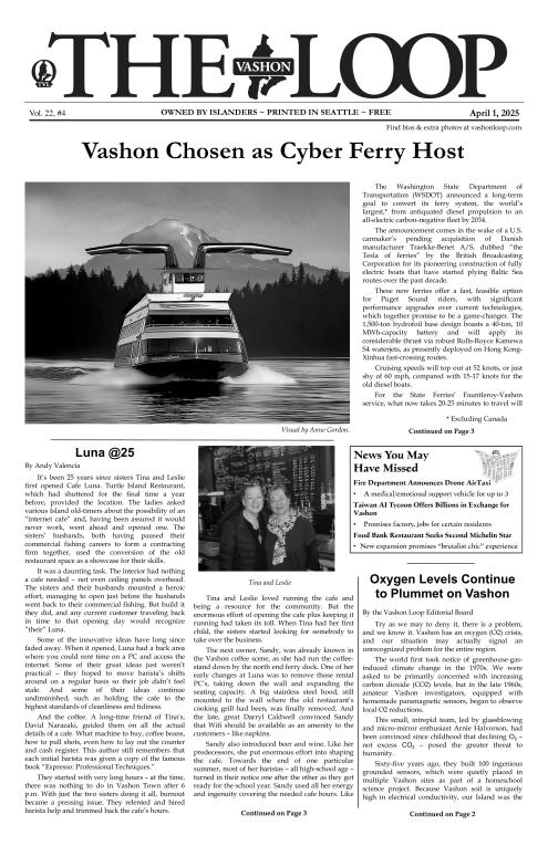 Vashonloop's tweet image. The Vashon Loop volume 22 #4 is out.  Visit vashonloop.com to see all the #vashonloop news on #vashon