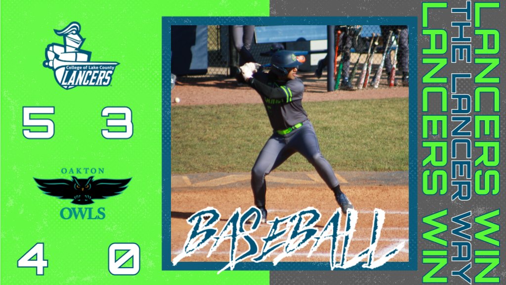 CLC Athletics (@clclancers) on Twitter photo <a href="/LancerBaseball2/">College of Lake County Baseball</a> with the sweep of the Oakton College Owls #TheLancerWay <a href="/LancerBaseball2/">College of Lake County Baseball</a> with the sweep of the Oakton College Owls #TheLancerWay