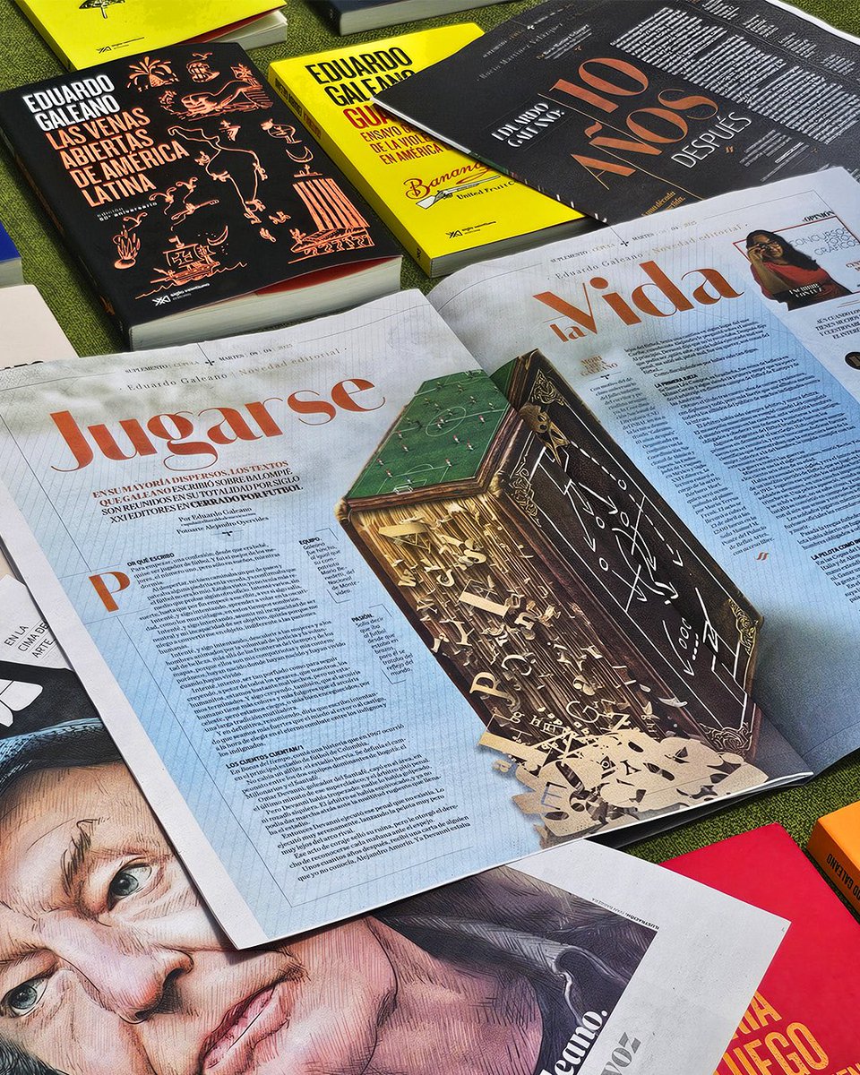 sigloxximex's tweet photo. El 13 de abril de 2015 falleció Eduardo Galeano. A 10 años de su partida, el suplemento cultural Cúpula, de @heraldodemexico, dedica sus páginas al narrador, poeta, caricaturista y periodista que con su pluma nunca dejó de denunciar, soñar, amar y resistir. https://t.co/jfRNaiIbco
