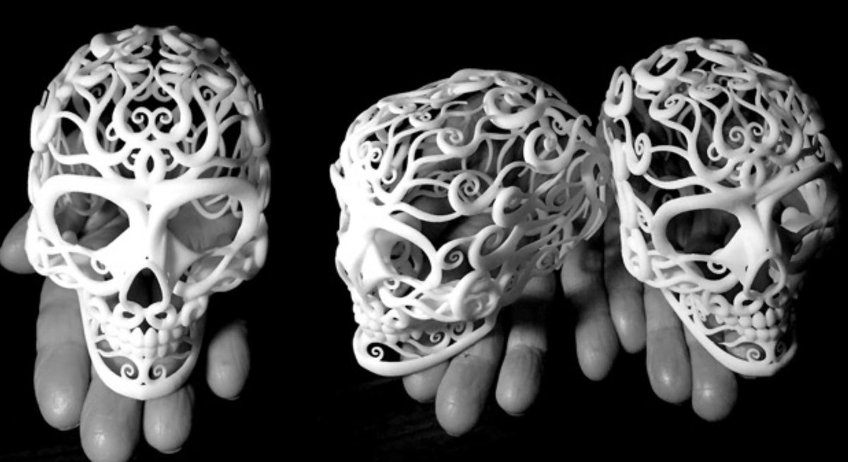 mareizu1's tweet image. 3Dプリントで作っているモノ

シルバーアクセサリーのワックス出力💍
キャスト出しして鏡面仕上げ🪞

その他こんな置物を作ってます💀

#stepone
#jwave