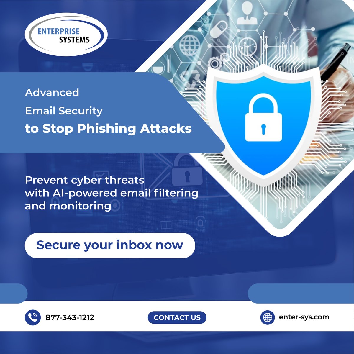 entersys's tweet photo. Protect your inbox from cyber threats with AI-powered email security. Stop phishing before it starts!
 #EmailSecurity #CyberProtection #PhishingPrevention #SecureInbox #AIThreatDetection #ITSecurity #DataProtection #CyberResilience #SafeEmail #EmailFiltering https://t.co/90MWA32BNW