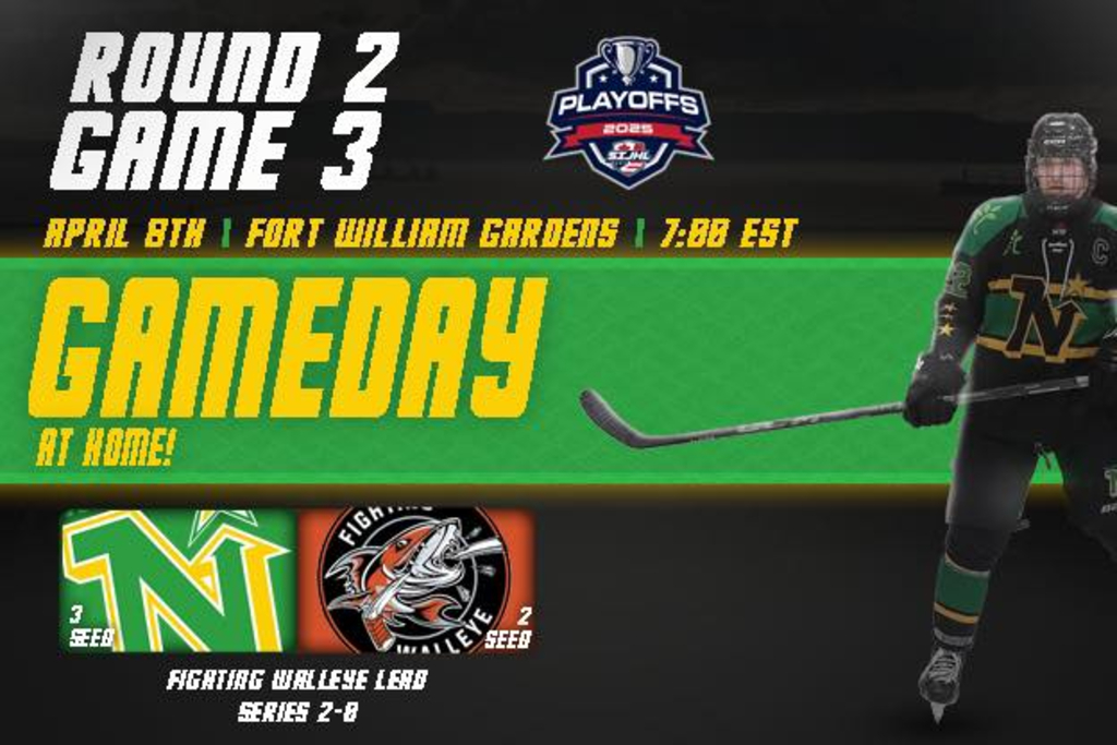 Thunder Bay North Stars lead Kam River 1-0 after two periods. 
Alex Remenda the lone goal scorer. 
sijhl.tv/events/67efe86…  #SIJHL