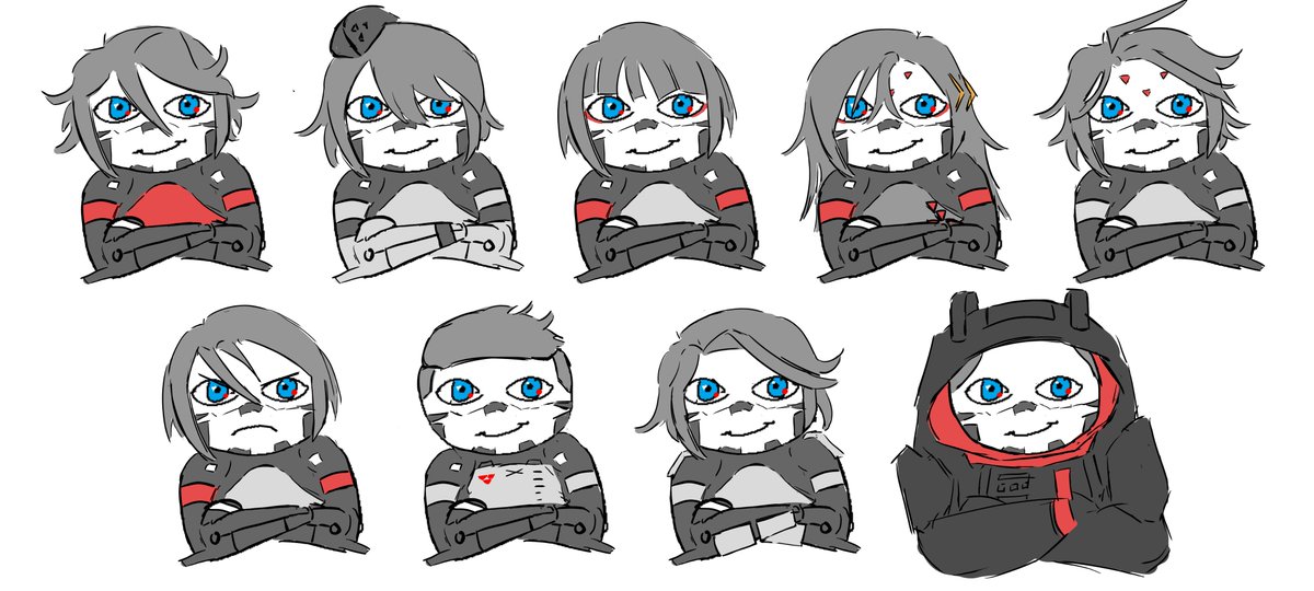ashe_eyepatch's tweet photo. drew the rest of the Replikas https://t.co/41K3BPrURf