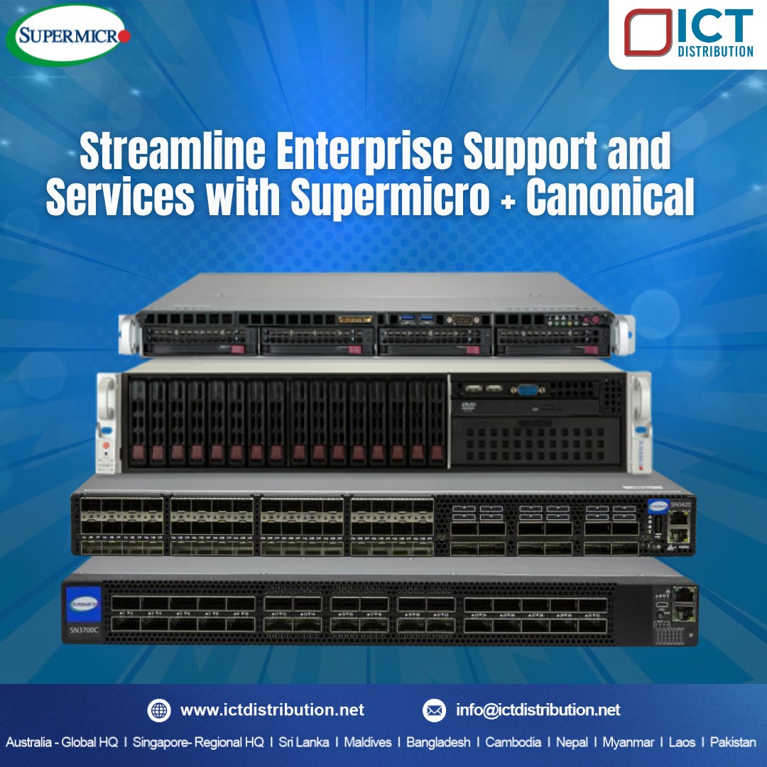 ICTDofficial's tweet photo. Managing enterprise IT doesn’t have to be a headache! 📷📷 Supermicro and Canonical are teaming up to deliver a powerful, simplified solution that takes your infrastructure to the next level. 
#EnterpriseIT #Kubernetes #Supermicro #TechSolutions #Innovation #SimplifyIT https://t.co/ea3WIPQn6m