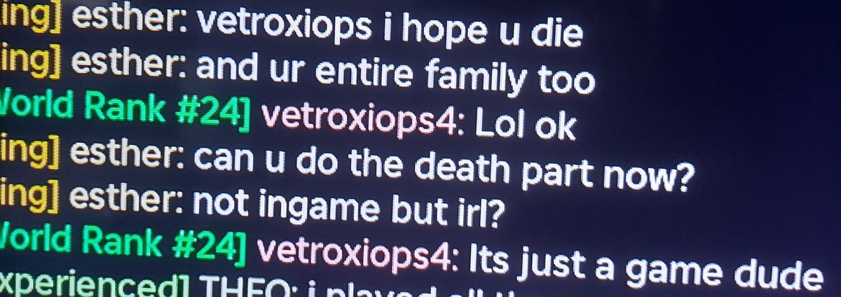 Vetroxio's tweet photo. Some loser told me to kms bc I killed her ingame https://t.co/jprXSvW6Fq