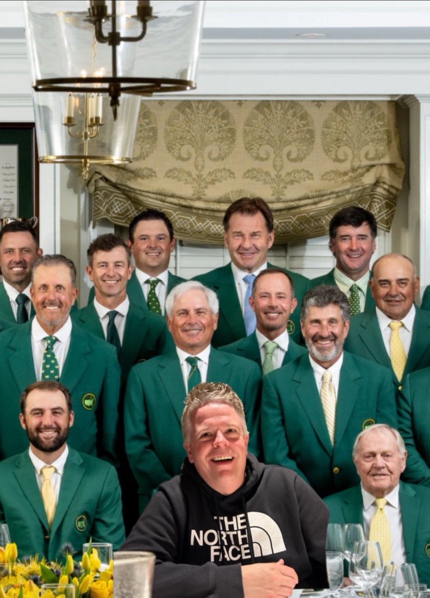 Fourskingolf's tweet photo. It’s Masters Week! Look who crashed the Champions Dinner… https://t.co/kcwpRUefHx