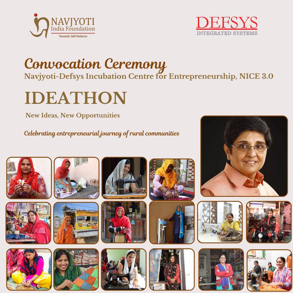 thekiranbedi's tweet photo. Today with @NavjyotiIF for recognising and awarding rural women made and turned entrepreneurs in various trades with the support of #DEFSYS
They are equal bread winners for their families now. #EmpoweringWomen https://t.co/UWvXBaf97Y