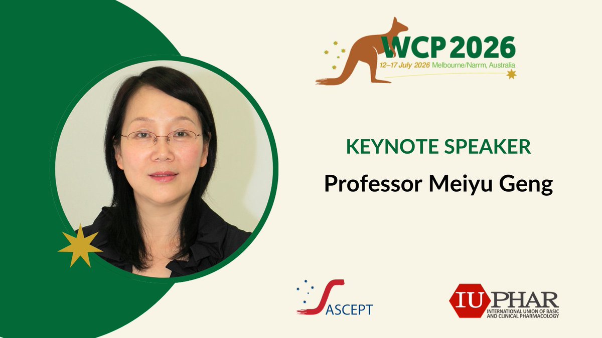 🌟 Excited to announce Prof. Meiyu Geng as keynote speaker for #WCP2026! A pioneer in targeted cancer therapies with 10+ treatments developed, 120+ patents, and groundbreaking work in precision medicine. Join us to learn from this award-winning researcher!
#ASCEPT #IUPHAR