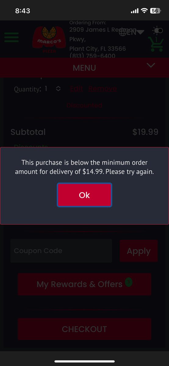 danliest's tweet image. Hey @MarcosPizza, what gives?