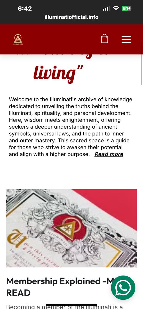 THAEDLIGHT's tweet photo. Another fake Illuminati website. Be aware and leave it alone! There is a WhatsApp account attached to it. Scammers will try to exploit your personal information or try to entice you to give the money.
#illuminatiscam https://t.co/0OHYwXyAVF