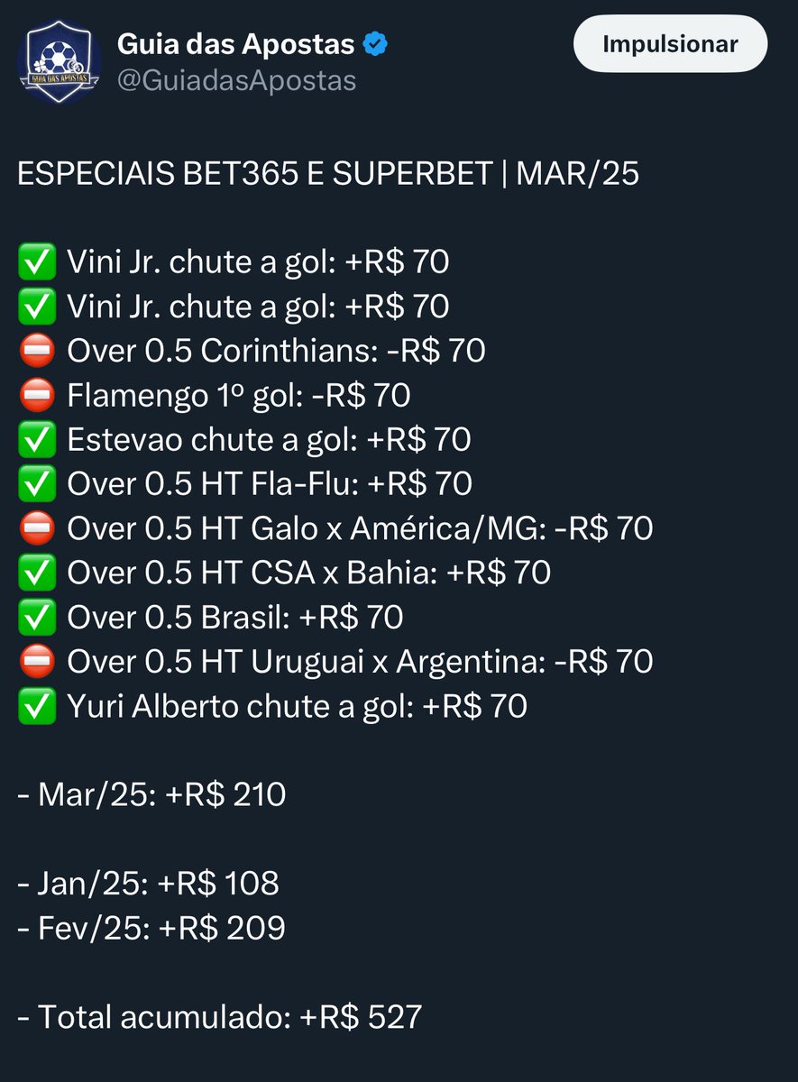 Guia das Apostas tweet media