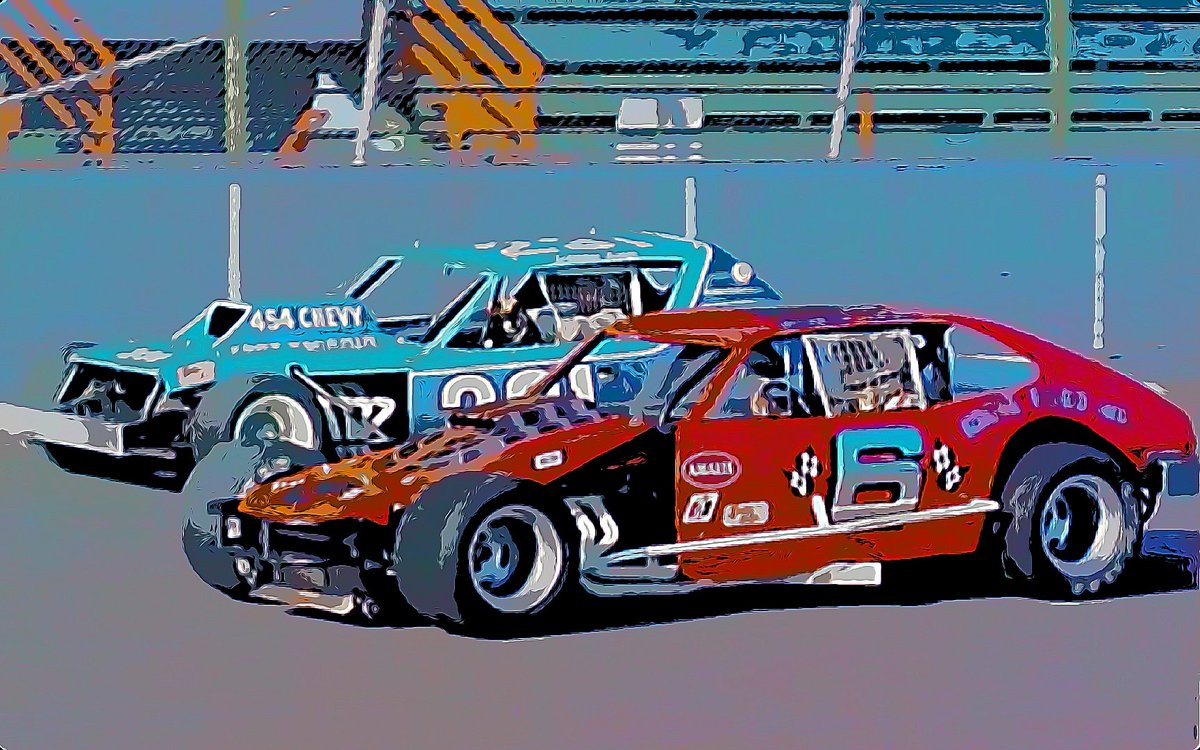 RaceChaser77's tweet photo. #MaynardTroyer  #DonnieKroft    @OswegoSpeedway #pinto #Gremlin #70s #digitalart https://t.co/ZgY9P669Me