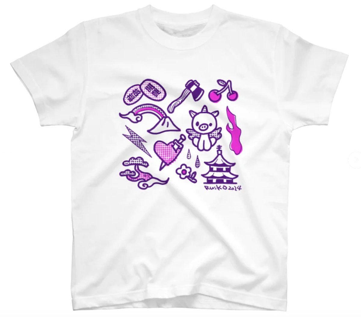 「SUZURIでスタンダードTシャツが4/13まで1,000円引きSALE中です。」|小塚類子/炎上寺ルイコのイラスト