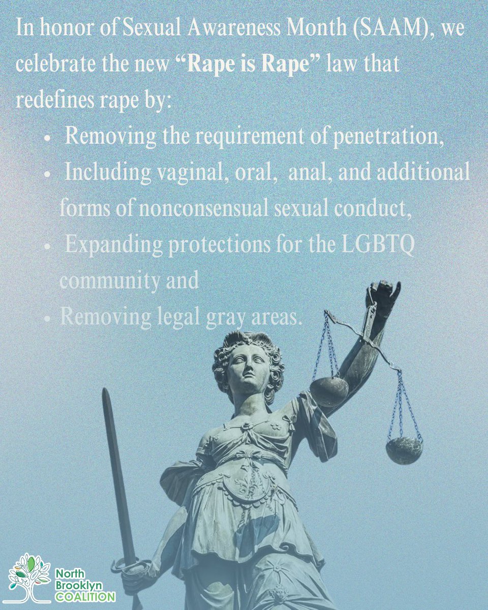 NBCAFV's tweet image. In honor of #SAAM, we’re celebrating the Rape is Rape law, which is holding perpetrators accountable and protecting ALL survivors. ✊

💭 Do you think this law goes far enough?
governor.ny.gov/news/governor-…:~

#RapeisRape #SAAM #30daysofSAAM #ConsentMatters