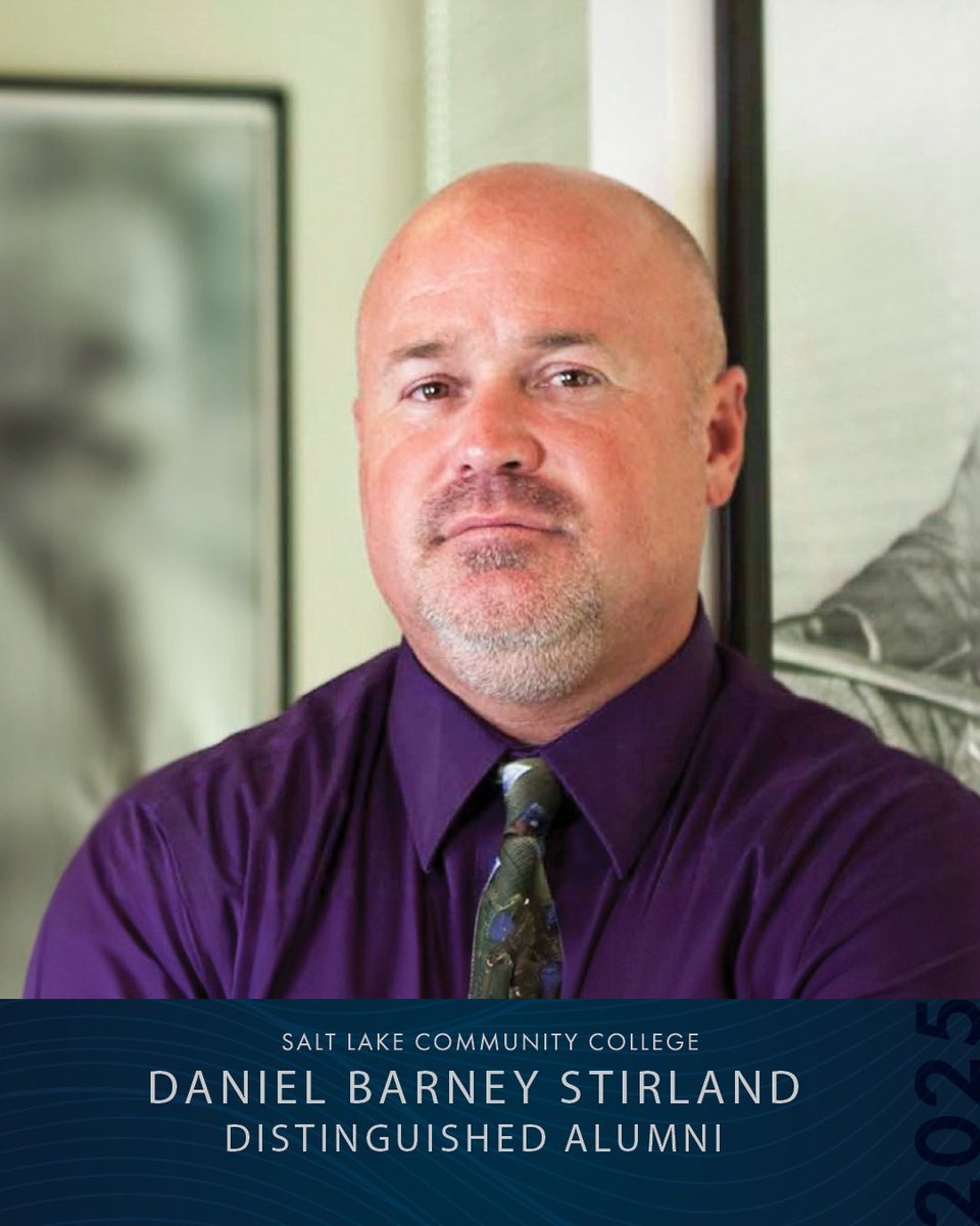 SaltLakeCC's tweet photo. Salt Lake Community College is pleased to announce the second of our 2025 Distinguished Alumni recipients: Daniel Barney Stirland, Principal of Kearns High School. #slccalumni #slccgrad #BruinsInTheWild #SaltLakeCC
https://t.co/x54Ube6A45 https://t.co/8H0UckkSDv