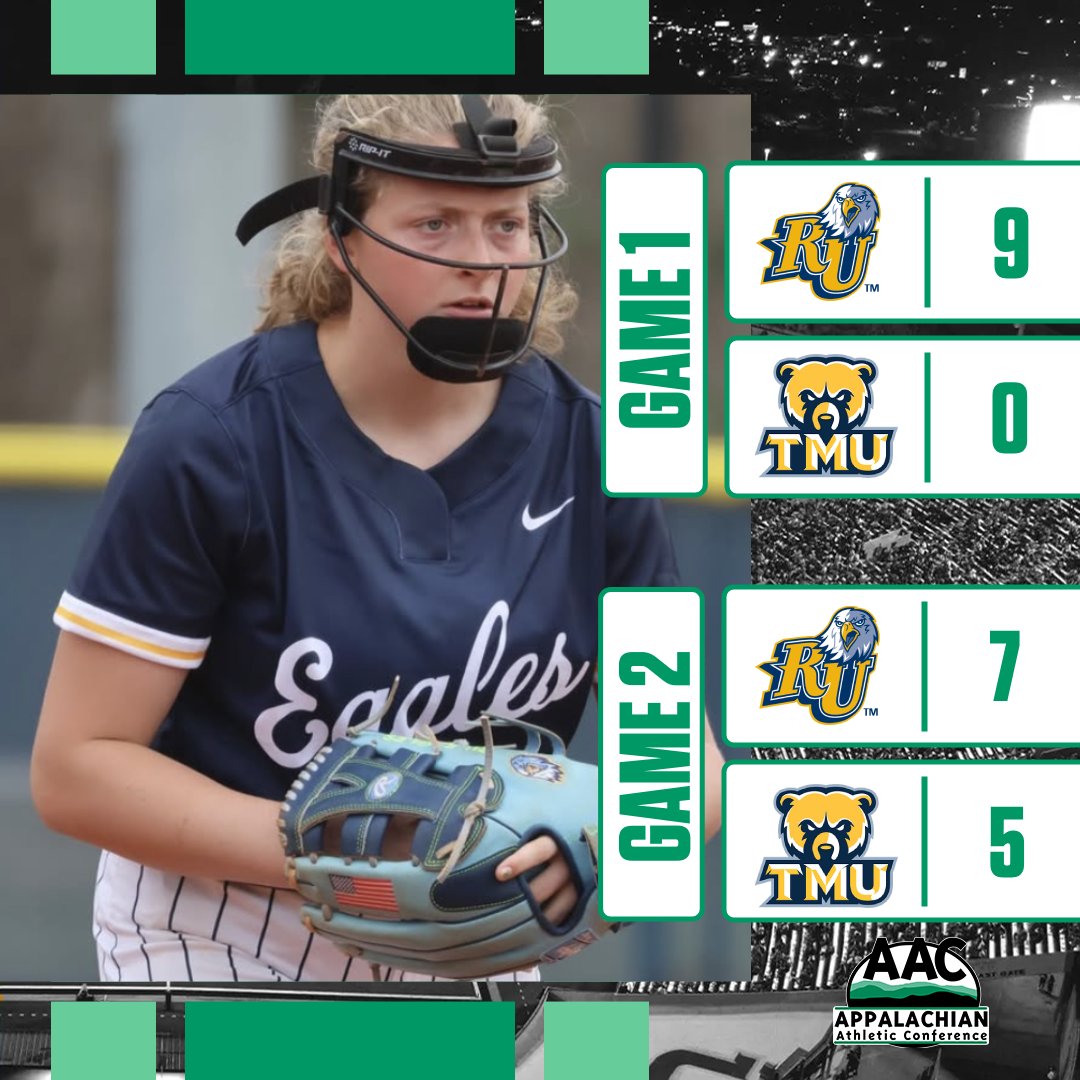 AAC Sports (@aacsports) on Twitter photo 🥎🧹ACTION
<a href="/RU_Eagles/">Reinhardt Athletics</a> swept <a href="/TMUBears/">Truett McConnell Athletics</a> on Tuesday to move into second in #AACSB play
Anslie Pettit tossed 8 1/3 innings of shutout ball to pick up the win in both games, while Macy Langley drove in 4 runs on the day, with Ansley Hight posting 3 RBI
#NAIASoftball 🥎🧹ACTION
<a href="/RU_Eagles/">Reinhardt Athletics</a> swept <a href="/TMUBears/">Truett McConnell Athletics</a> on Tuesday to move into second in #AACSB play
Anslie Pettit tossed 8 1/3 innings of shutout ball to pick up the win in both games, while Macy Langley drove in 4 runs on the day, with Ansley Hight posting 3 RBI
#NAIASoftball