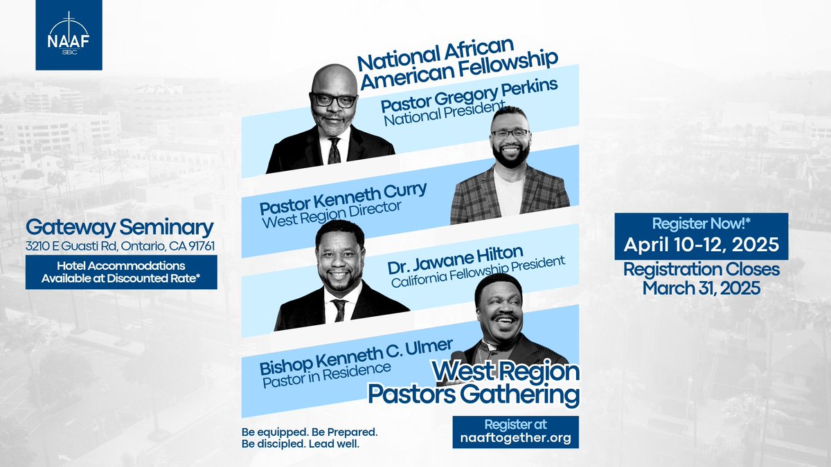We're excited to have over 75 pastors and first ladies registered to join us for this powerful gathering! You still have time to join us this week on campus at Gateway Seminary!!! #naaf #naafsbc #blackchurches #betterchurches #forwardtogether #bettertogether #naaftogether
