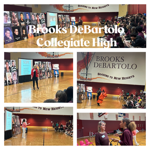 Today, we were honored to present to the juniors and seniors at Brooks DeBartolo Collegiate High School. You could have heard a pin drop as Tracy Carathanasis told of son Drew's overdose from prescription medication. Moderator Cathy Valdes reminded about the 911 Good SamaritanLaw