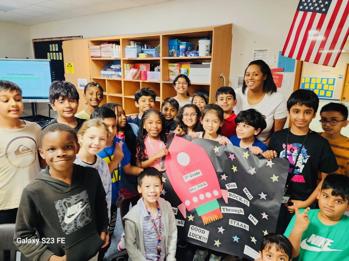 CVME_Huskies's tweet photo. Thank you Mrs. Punjani’s PK class for your encouragement and well wishes on STAAR for Mrs. Polk’s 3rd graders! We love to see our school family come together to support each other ❤️ https://t.co/UQljUITjma