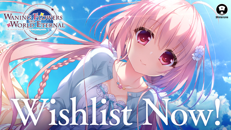 shiravune's tweet photo. ／
Announcing Waning Flowers of a World Eternal
＼
Waning Flowers of a World Eternal by SWEET&amp;TEA is coming to Steam! A bittersweet VN about life, death, trust, and promises. Features multi-choice routes &amp; full JP voice acting!

Wishlist Now🛒: https://t.co/KNiwCBvAtf https://t.co/5H8uhAZNPn