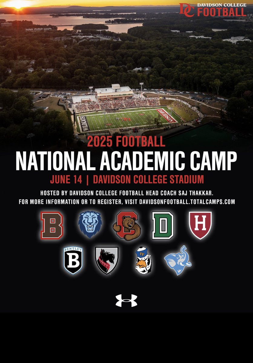 Thanks <a href="/DavidsonFB/">Davidson Football</a> <a href="/Coach_Thakkar/">Saj Thakkar</a> for the National Academic Camp invite!!