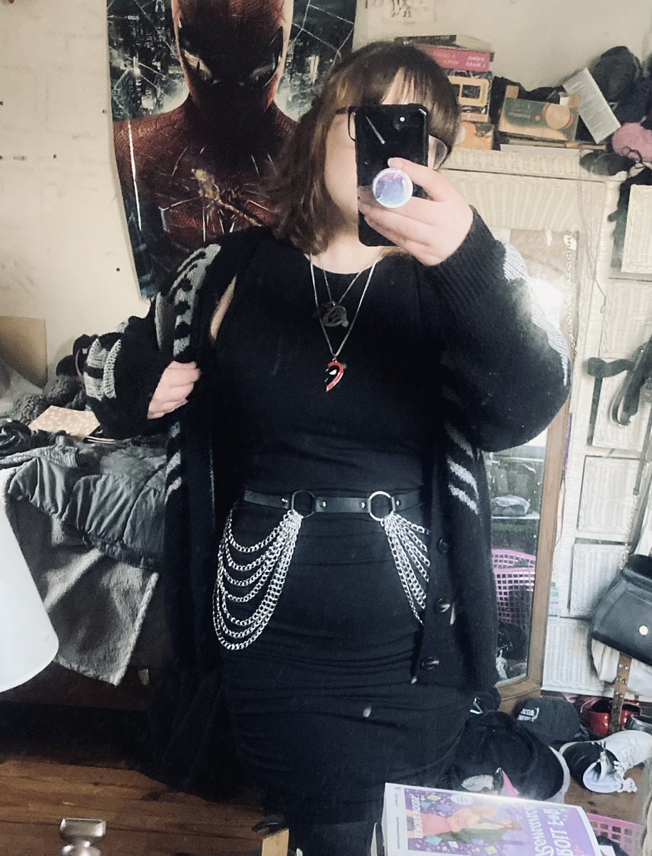 obsessed with my book club look tonight (tho ended up with a bigger sweater cause it's Cold)