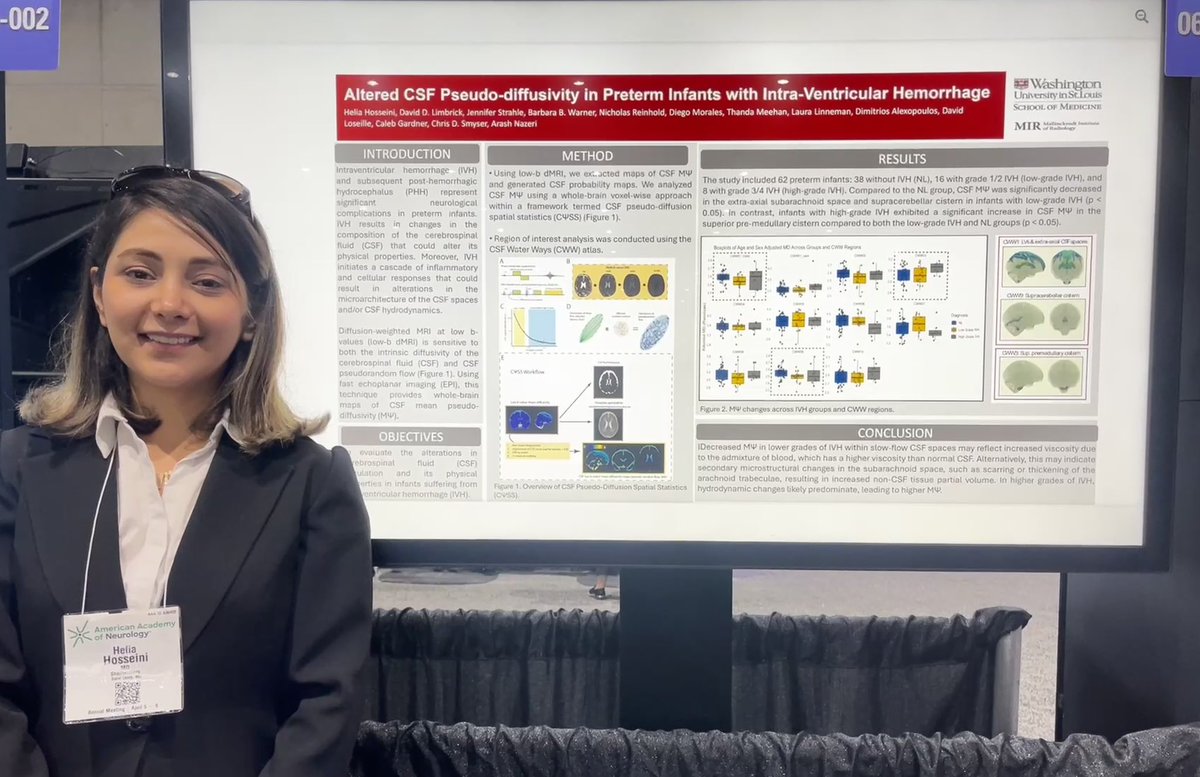 Grateful for the opportunity to present our research on neurofluid dynamics in neurological disorders from BraFTI lab <a href="/WashUMedMIR/">WashU Medicine Mallinckrodt Institute of Radiology</a> at the American Academy of Neurology! #AANAM <a href="/AANmember/">American Academy of Neurology</a>