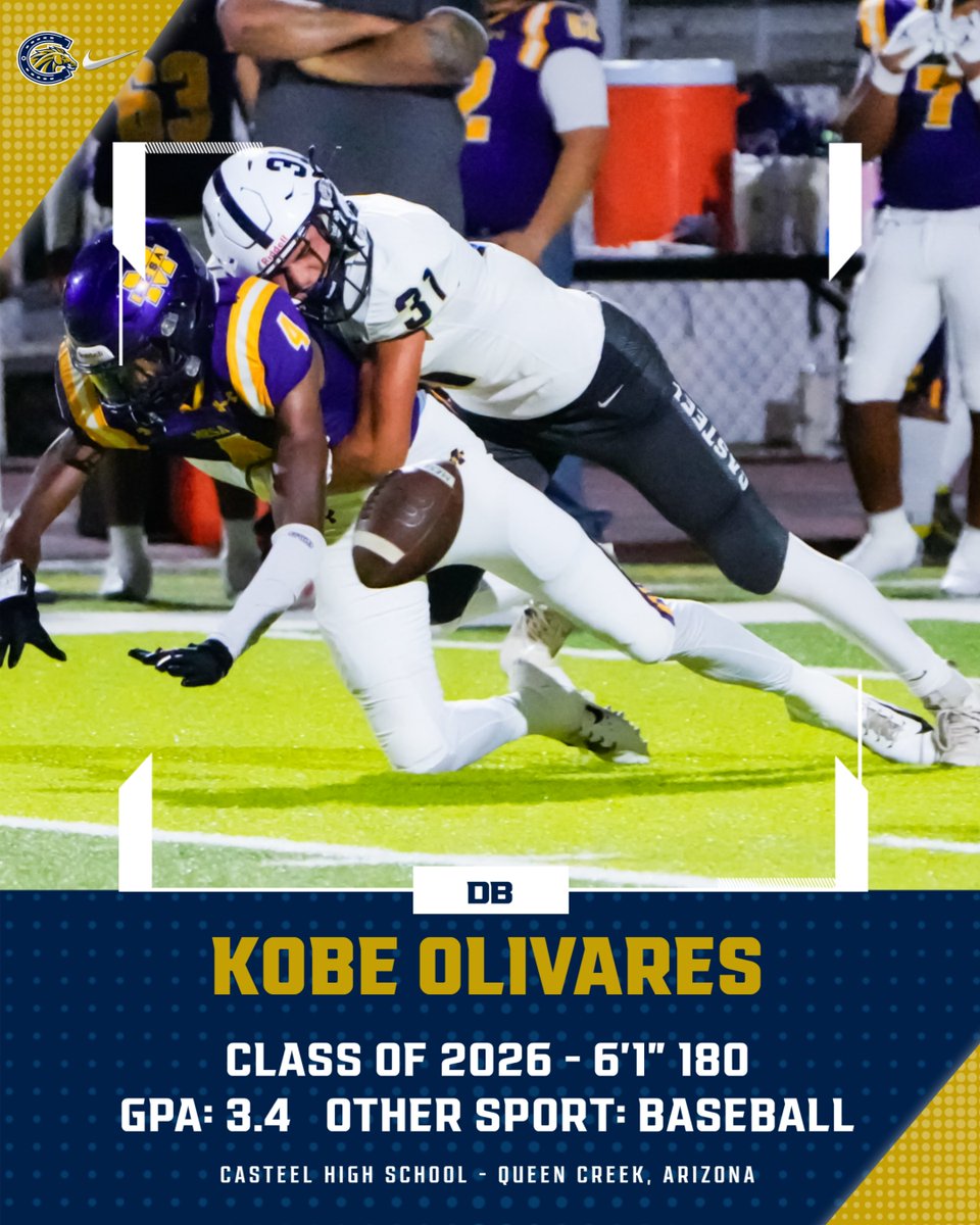 Casteel Football (@casteelfootball) on Twitter photo He's busy with baseball right now, but '26' DB <a href="/KobeOlivares/">Kobe Olivares</a> will be connecting on some big hits in the fall! He brings back some great experience from last year and has good size and speed! #PoundTheRock
<a href="/JoeBushman5/">Joe Bushman</a> <a href="/CasteelAthletic/">Casteel Athletics</a> <a href="/CasteelColts/">Casteel Colts</a>
πΈ: <a href="/AriannaGrainey/">Arianna Grainey</a> He's busy with baseball right now, but '26' DB <a href="/KobeOlivares/">Kobe Olivares</a> will be connecting on some big hits in the fall! He brings back some great experience from last year and has good size and speed! #PoundTheRock
<a href="/JoeBushman5/">Joe Bushman</a> <a href="/CasteelAthletic/">Casteel Athletics</a> <a href="/CasteelColts/">Casteel Colts</a>
πΈ: <a href="/AriannaGrainey/">Arianna Grainey</a>