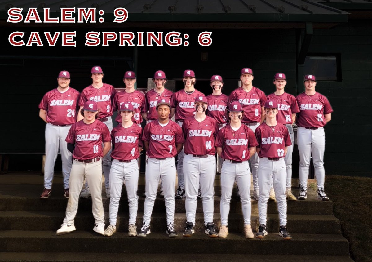 SalemSpartanBB's tweet photo. ⚔️SPARTANS WIN 9-6 OVER A VERY TOUGH CAVE SPRING TEAM⚔️

Spartans were led by Hale, Bocock, &amp; Monroe!

Hale: 4-4, 3RBI, 3R, 2SB
Bocock: (W) 2.2 IP, 2K, 3H, 1ER
Monroe: (S) 2.0 IP, 2K, H, 0ER https://t.co/ejmxyhz7IZ