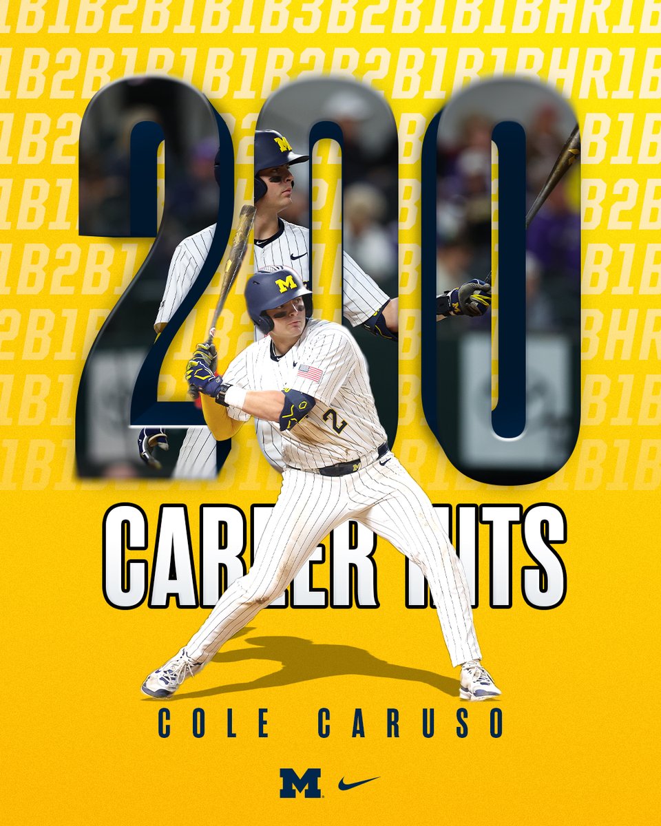 umichbaseball's tweet photo. Another special moment from today's game! 
Congrats to Cole Caruso on reaching 200 hits in his NCAA career! 

#GoBlue https://t.co/ZXGfXtzIgr