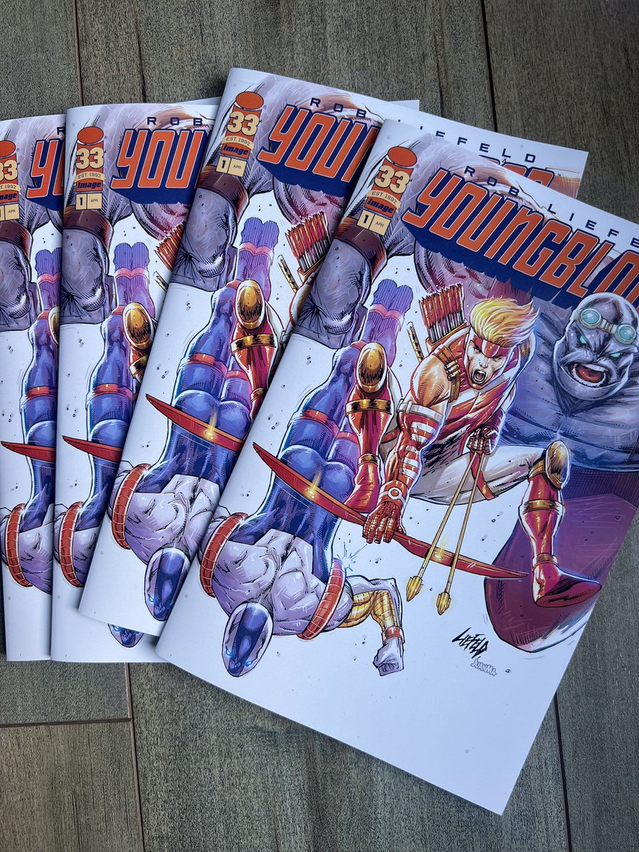 robertliefeld's tweet photo. YOUNGBLOOD Premiere launch night edition! I wish I could show you any interiors but everything is a spoiler. These go up on Saturday April 12 on my whatnot show. These will be available for the LAST TIME on April 12th. Then the standard launch night edition will be off the board. https://t.co/aWb2cm3nRZ