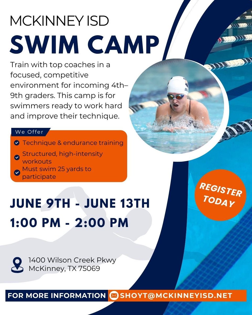 Register Here: mckinneyisd.store.rankone.com/Camp/List