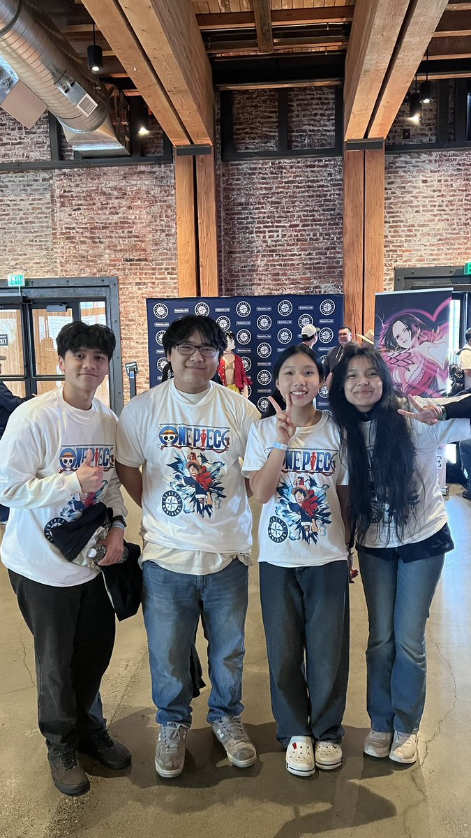 Mariners's tweet photo. It’s ONE PIECE Night here at the ballpark!

Fans stopped by Victory Hall for a ONE PIECE-themed pregame party and to pick up their new t-shirts. 

@Eiichiro_Staff | #TridentsUp https://t.co/LxnegrQgfi