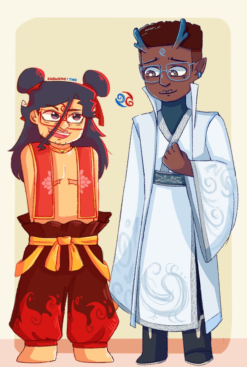 Kailoweenie's tweet photo. Muses cosplaying as Oubing because I'm a sucker for red &amp; blue duos (that may or may not be more than friends)

Me as Ne Zha and Poe as Ao Bing !

#yumetwt #yumeship #selfshiptwt #selfship #fictif #fictifpoe https://t.co/MJNMYm3seE