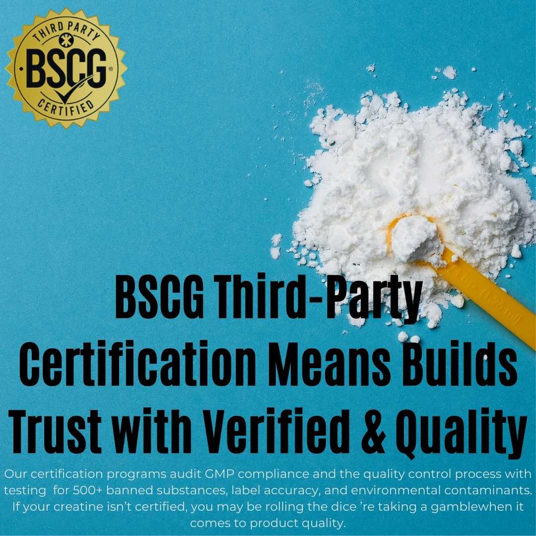 It’s not just for muscle—creatine also supports brain function and mood. But with contamination and mislabeling concerns noted, how do you know what you’re getting?
#BSCGCertified #CreatineQuality #ThirdPartyTested #CertifiedDrugFree #SupplementSafety